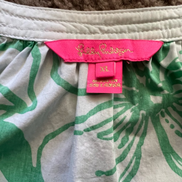 Lilly Pulitzer Sz XL Camryn Tunic in Spearmint Green Kiss My Tulips Top - Picture 3 of 14